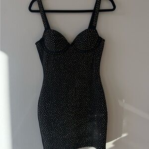 Chic Black Studded Mini Dress